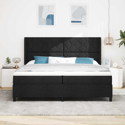 Boxspring Bed Met Matras Met Hoofdeinde Stof Zwart