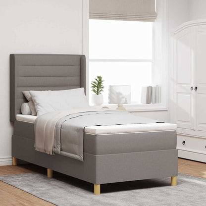 Boxspringbed Met Matras Met Hoofdeinde Stof Taupe