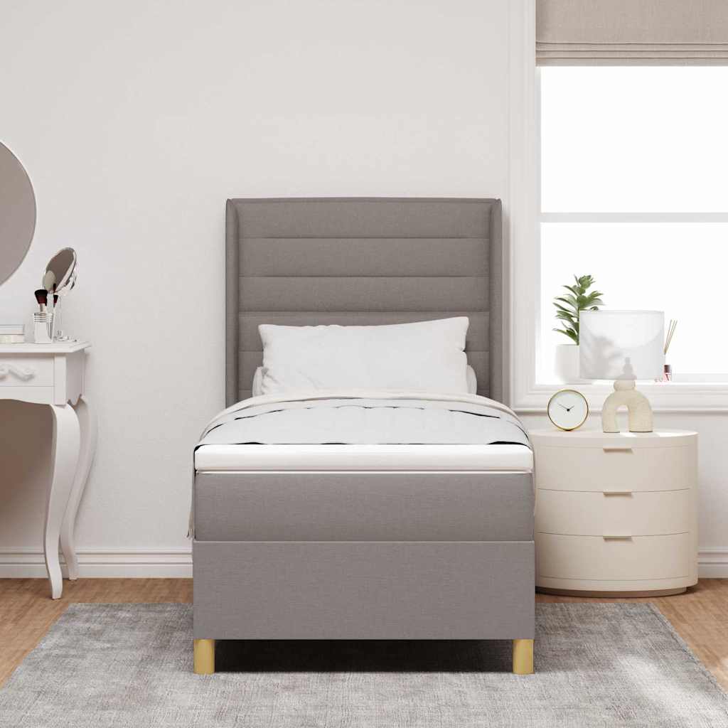 Boxspringbed Met Matras Met Hoofdeinde Stof Taupe