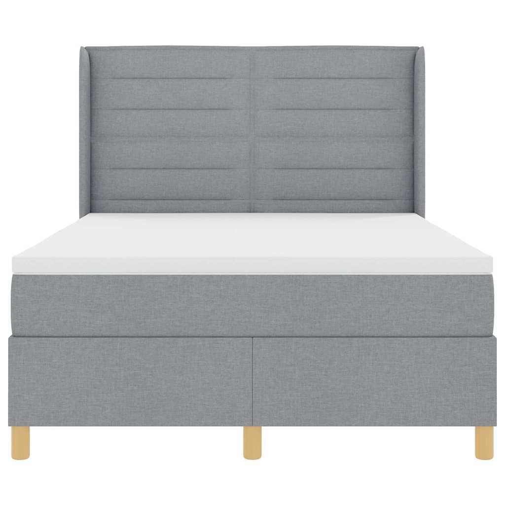 Boxspringbed Met Matras Stof Lichtgrijs