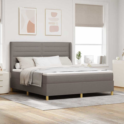 Boxspringbed Met Matras Met Hoofdeinde Stof Taupe