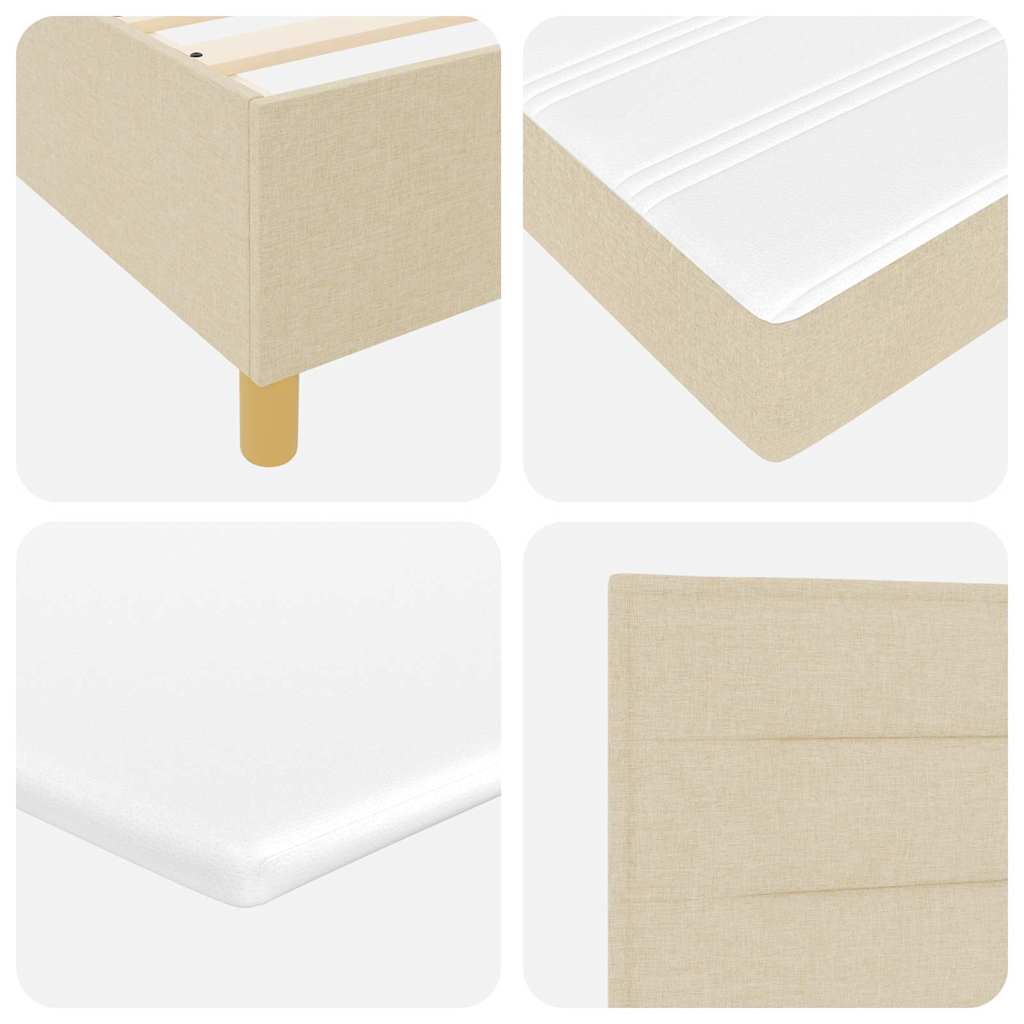 Boxspringbed Met Matras Met Hoofdeinde Stof Crème