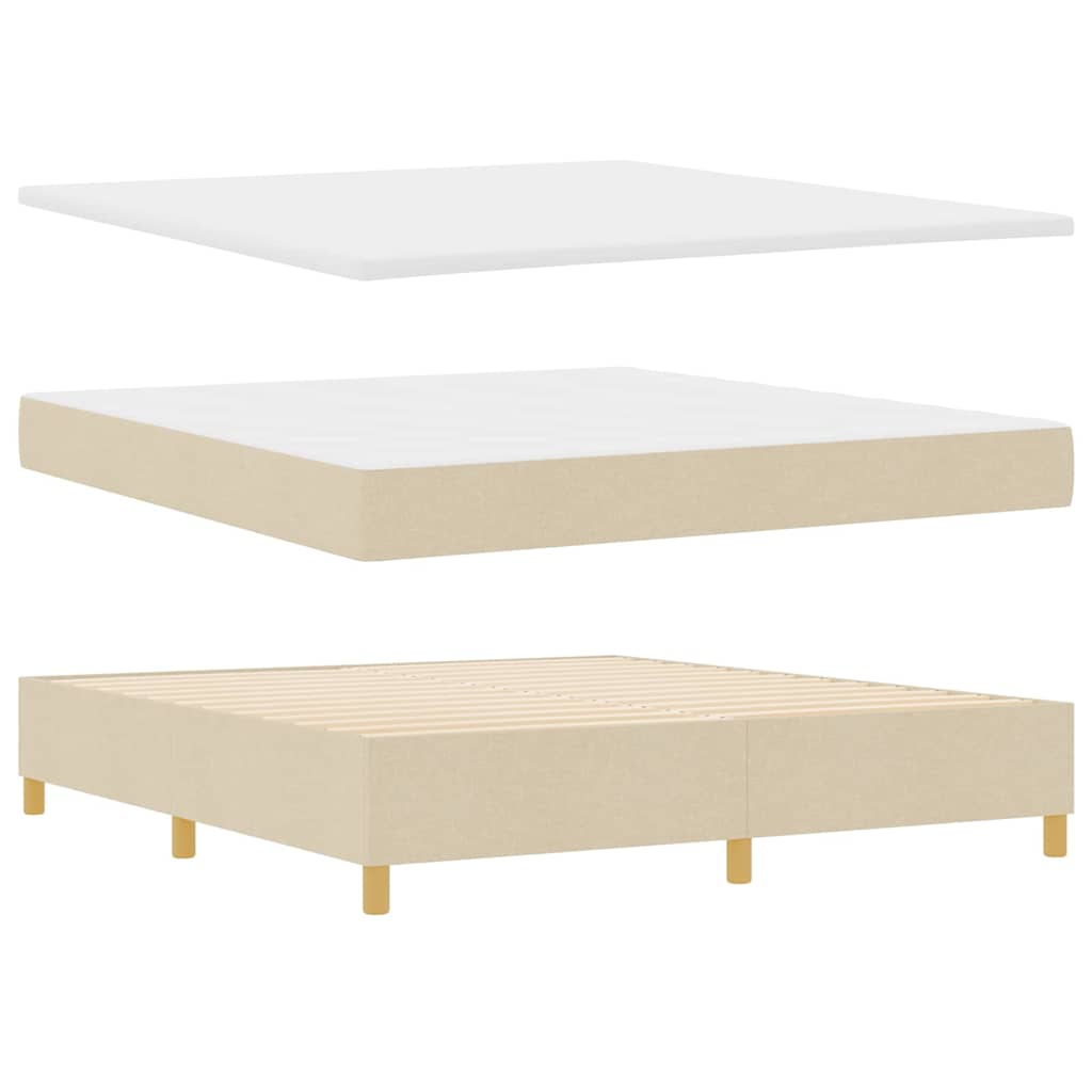 Boxspringbed Met Matras Met Hoofdeinde Stof Crème