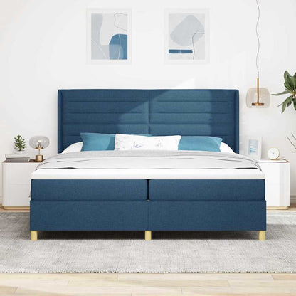 Boxspringbed Met Matras Met Hoofdeinde Stof Blauw