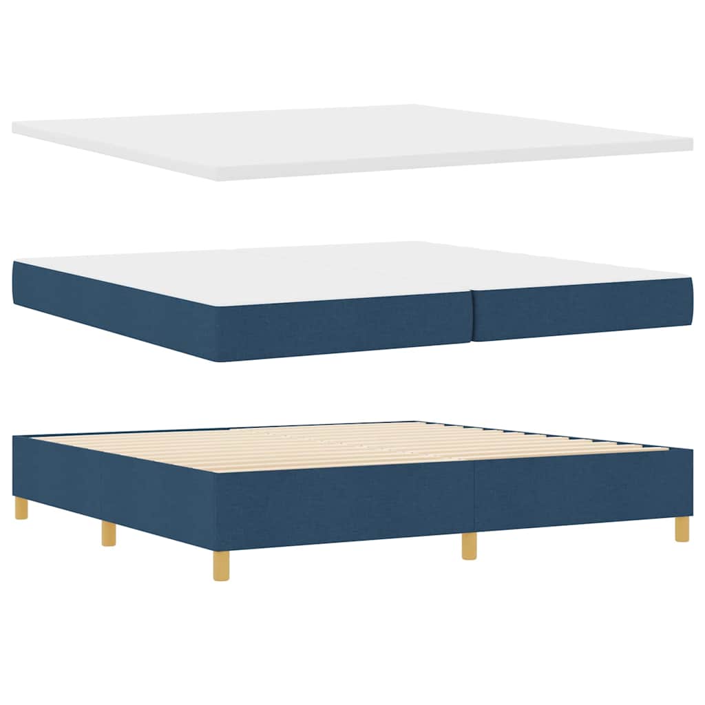 Boxspringbed Met Matras Met Hoofdeinde Stof Blauw
