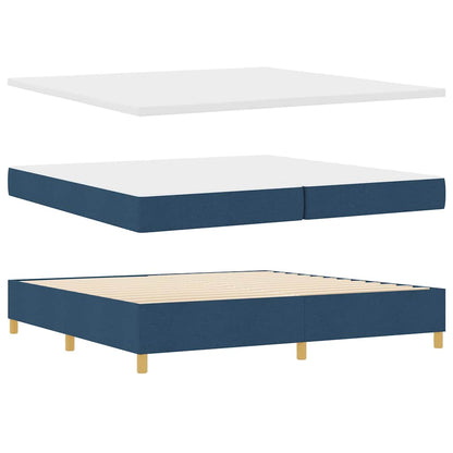 Boxspringbed Met Matras Met Hoofdeinde Stof Blauw