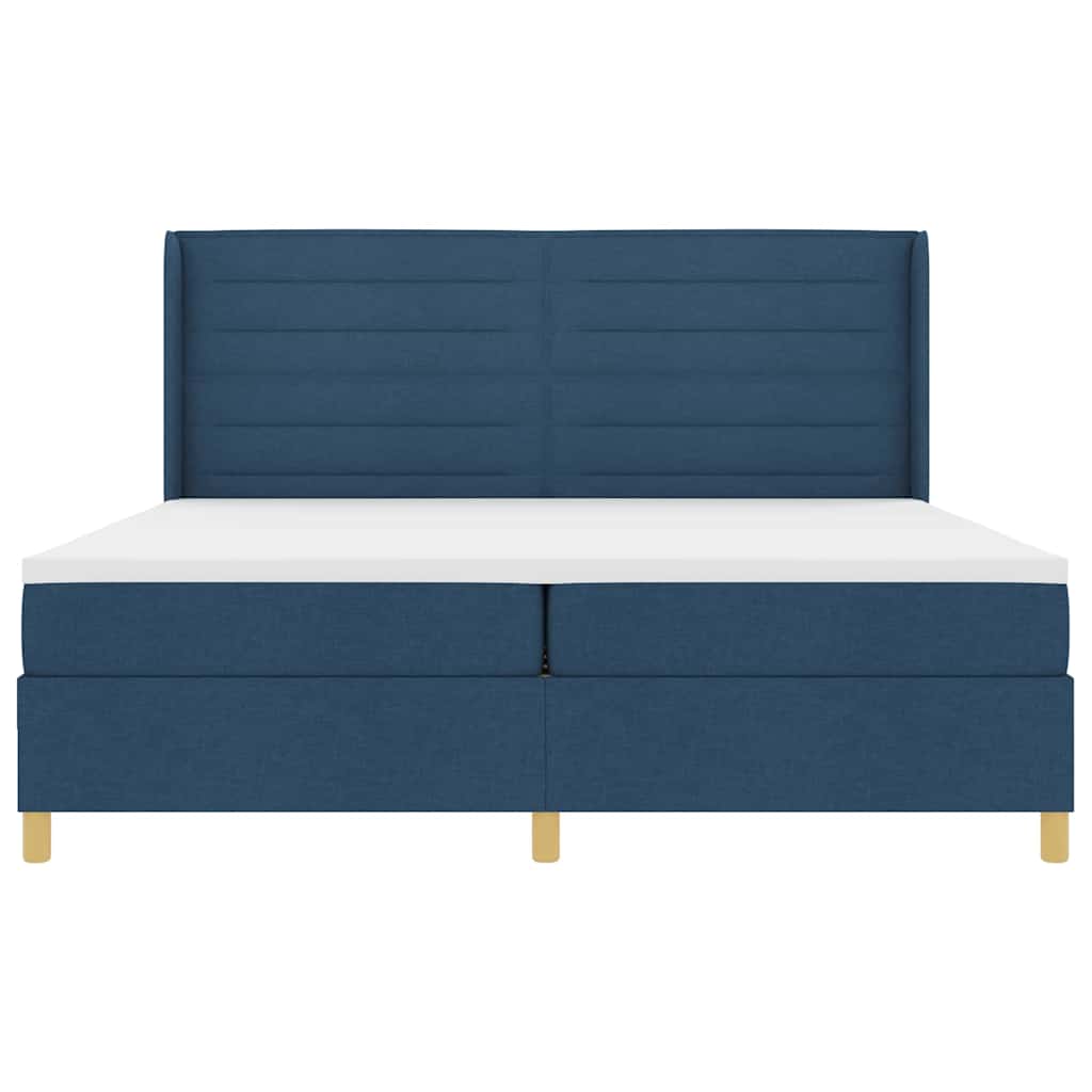 Boxspringbed Met Matras Met Hoofdeinde Stof Blauw