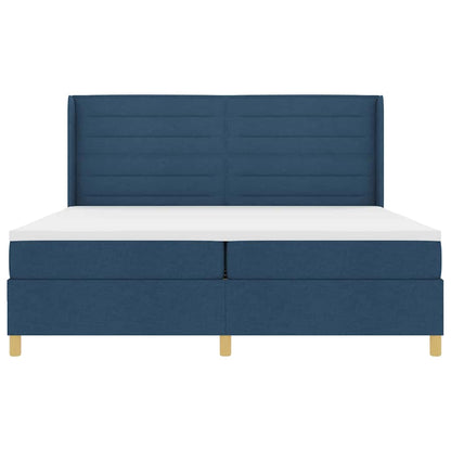 Boxspringbed Met Matras Met Hoofdeinde Stof Blauw