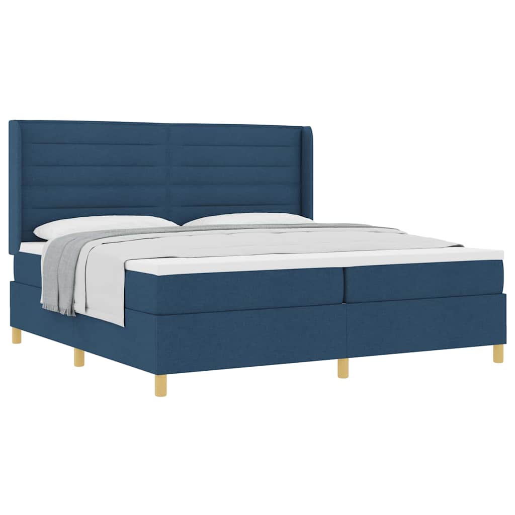Boxspringbed Met Matras Met Hoofdeinde Stof Blauw
