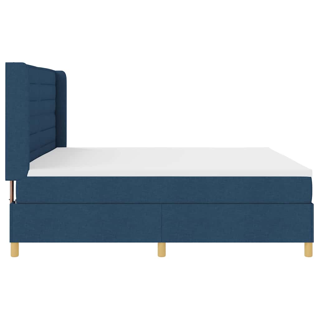 Boxspringbed Met Matras Met Hoofdeinde Stof Blauw