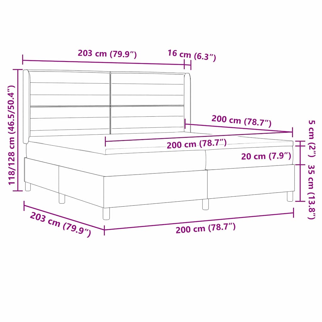 Boxspringbed Met Matras Met Hoofdeinde Stof Blauw