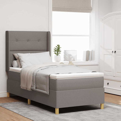 Boxspringbed Met Matras Met Hoofdeinde Stof Taupe