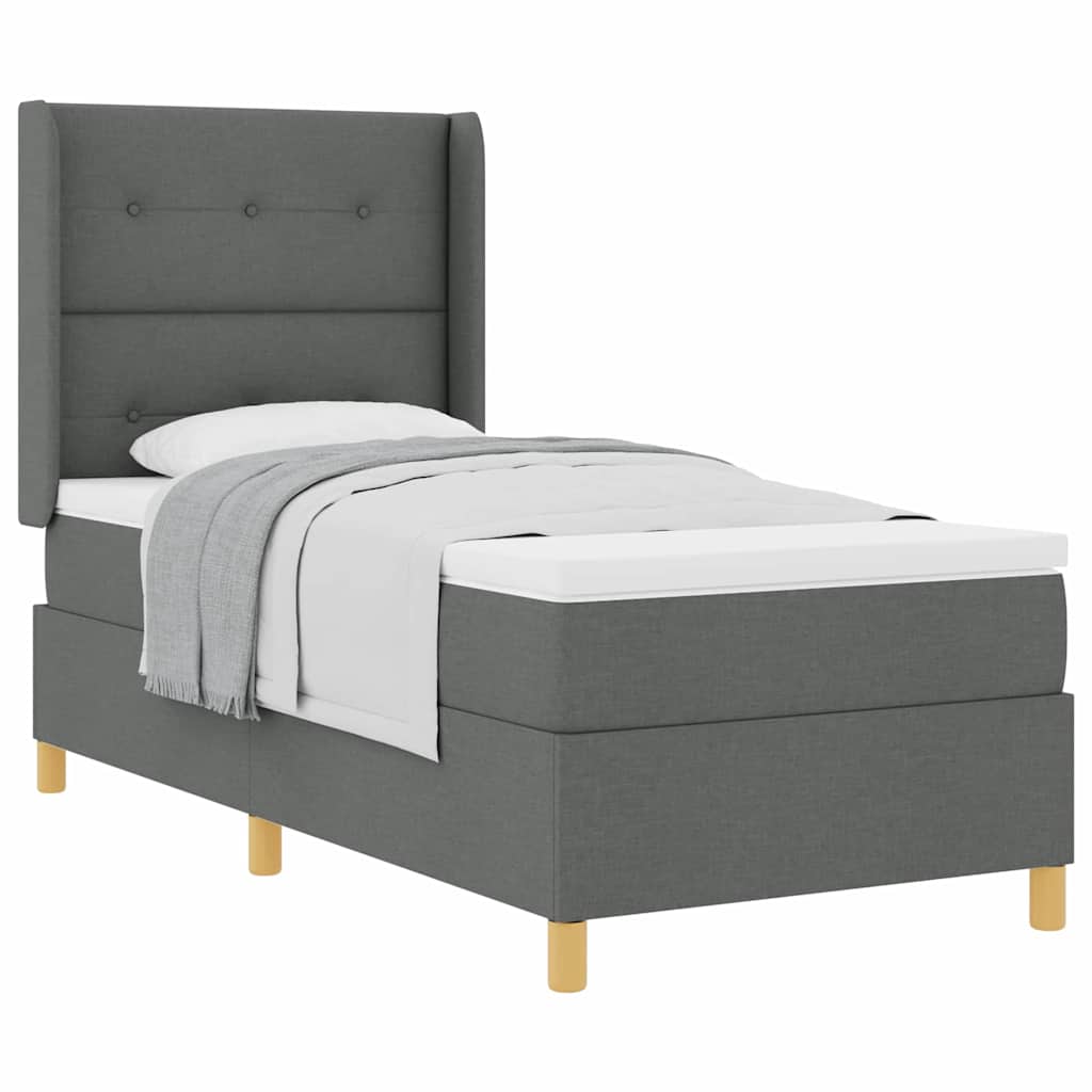 Boxspringbed Met Matras Stof Donkergrijs