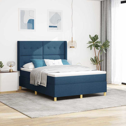 Boxspringbed Met Matras Met Hoofdeinde Stof Blauw