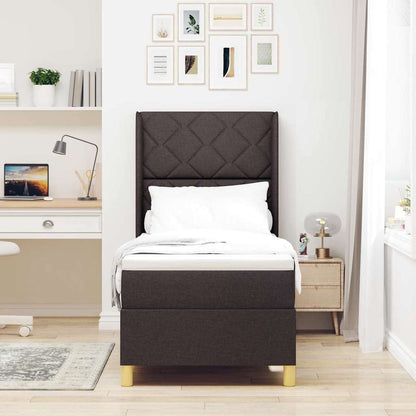 Boxspringbed Met Matras Stof Donkerbruin