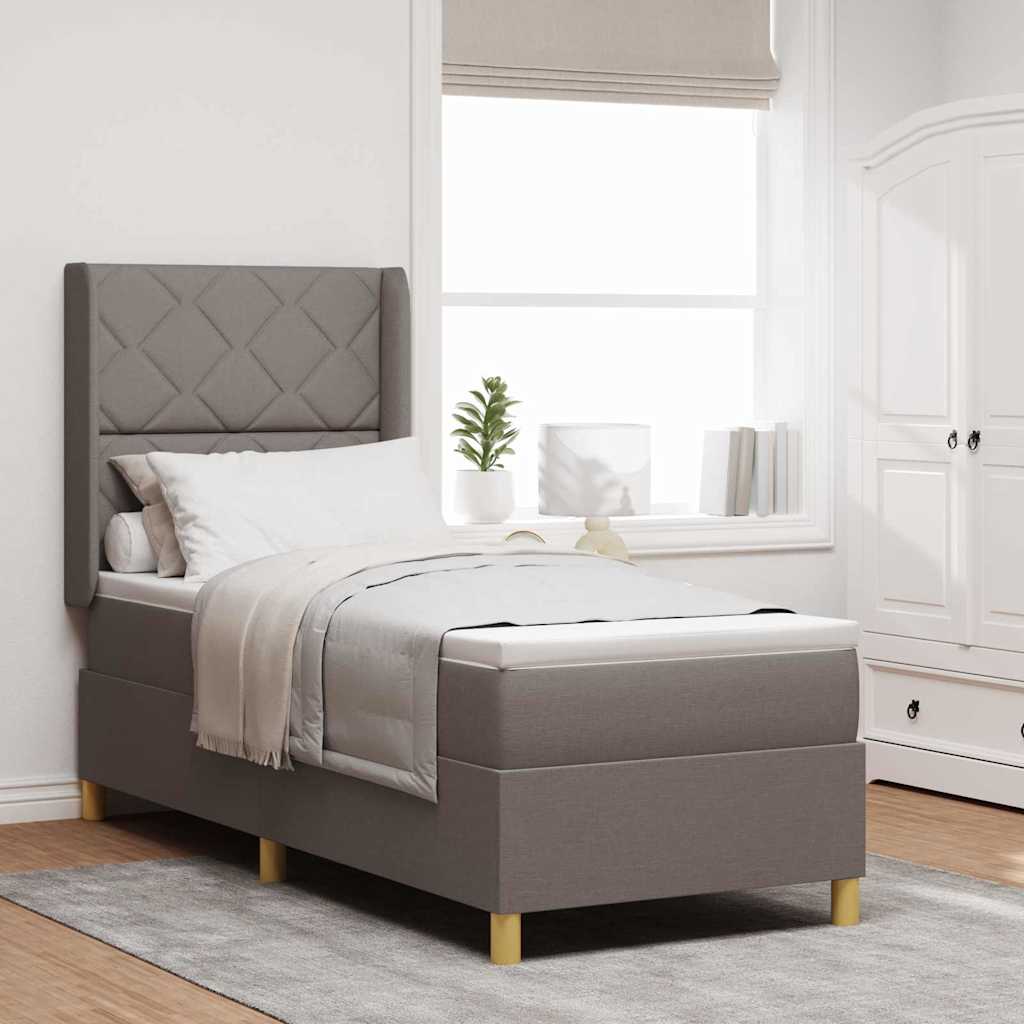 Boxspringbed Met Matras Met Hoofdeinde Stof Taupe
