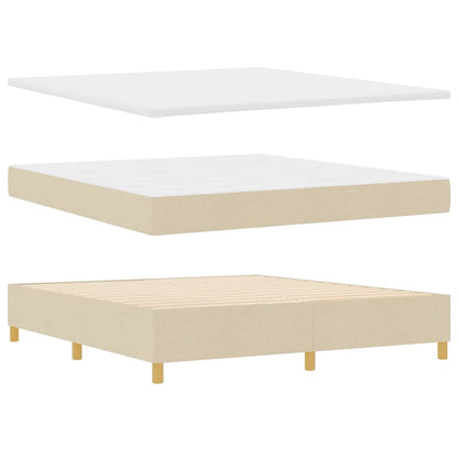 Boxspringbed Met Matras Met Hoofdeinde Stof Crème