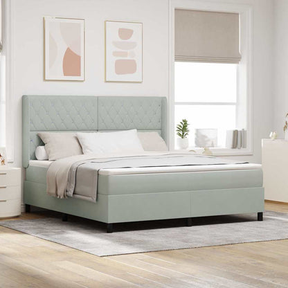 Boxspring Bed Met Hoofdeinde Fluweel Lichtgrijs