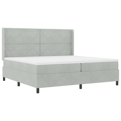 Boxspring Bed Met Hoofdeinde Fluweel Lichtgrijs
