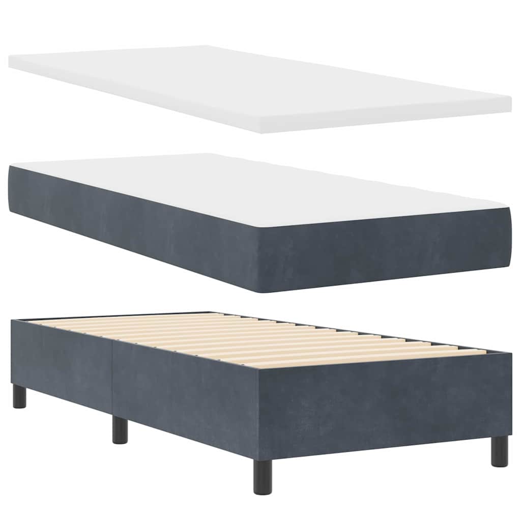 Boxspring Bed Met Hoofdeinde Fluweel Donkergrijs