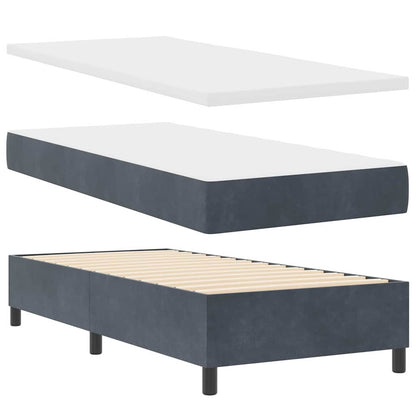 Boxspring Bed Met Hoofdeinde Fluweel Donkergrijs