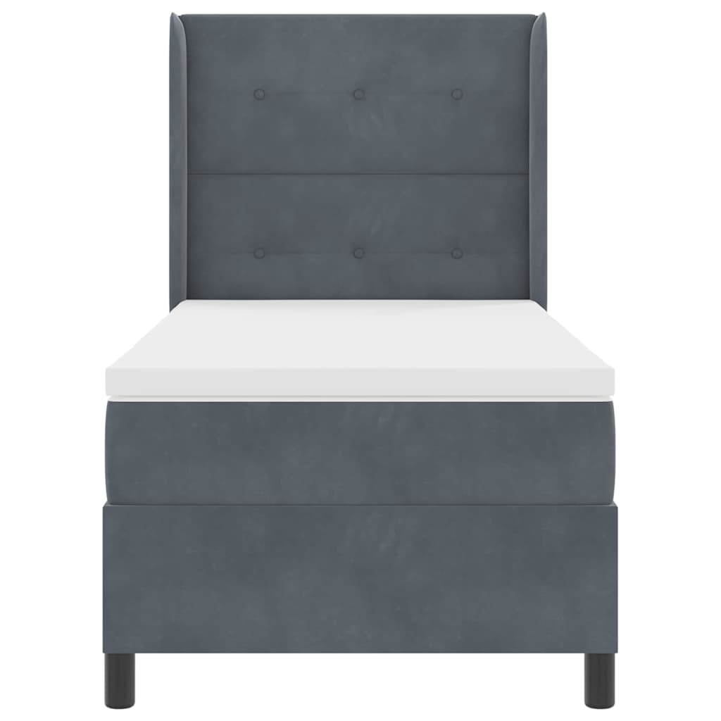 Boxspring Bed Met Hoofdeinde Fluweel Donkergrijs