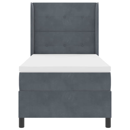 Boxspring Bed Met Hoofdeinde Fluweel Donkergrijs