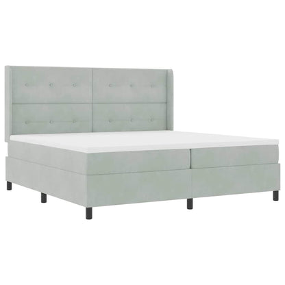 Boxspring Bed Met Hoofdeinde Fluweel Lichtgrijs