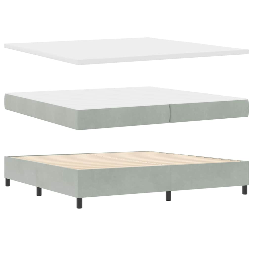 Boxspring Bed Met Hoofdeinde Fluweel Lichtgrijs