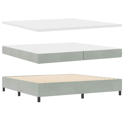 Boxspring Bed Met Hoofdeinde Fluweel Lichtgrijs