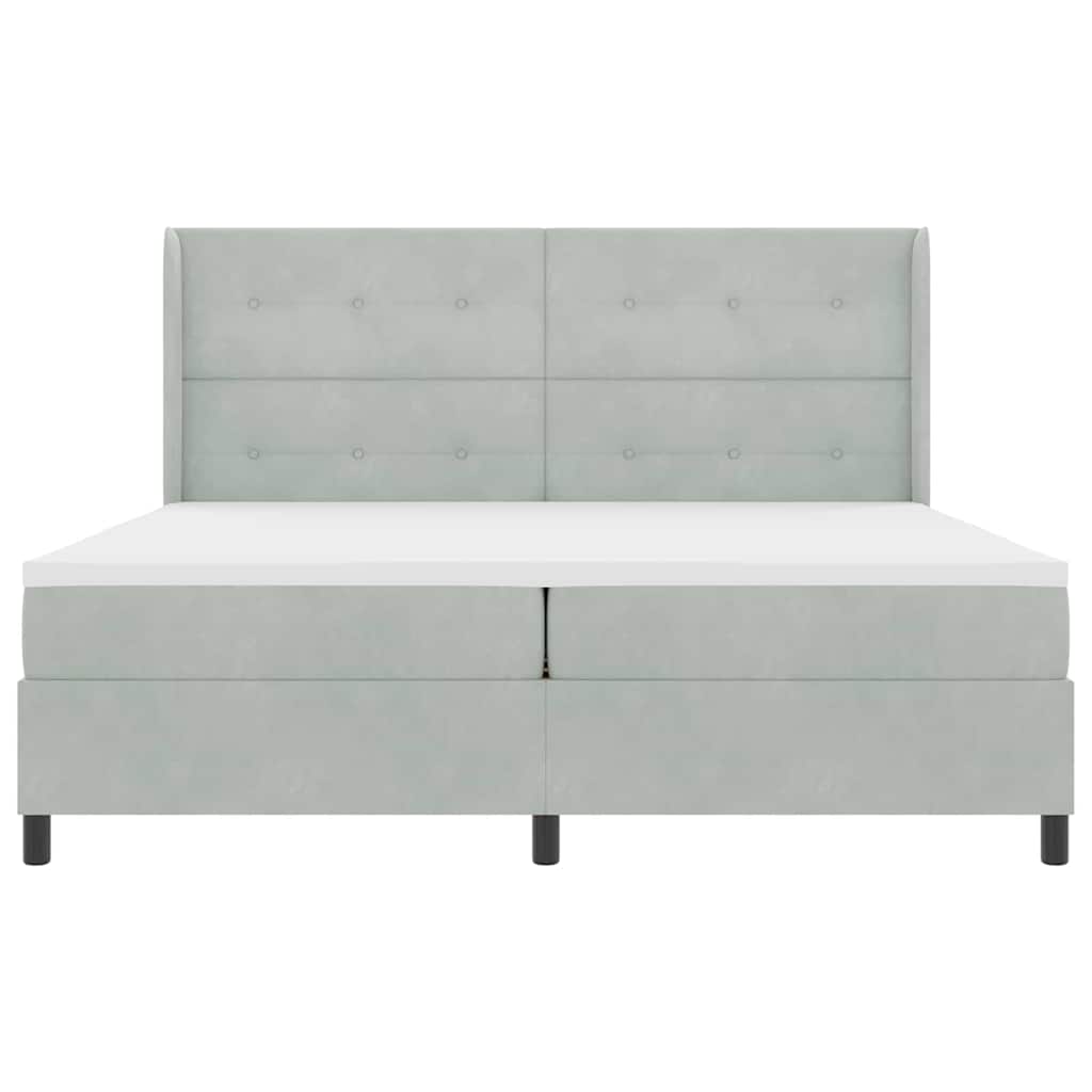 Boxspring Bed Met Hoofdeinde Fluweel Lichtgrijs