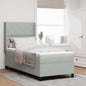 Boxspring Bed Met Hoofdeinde Fluweel Lichtgrijs