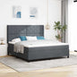 Boxspring Bed Met Hoofdeinde Fluweel Donkergrijs