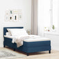 Boxspring Bed Met Matras Met Hoofdeinde Stof Blauw