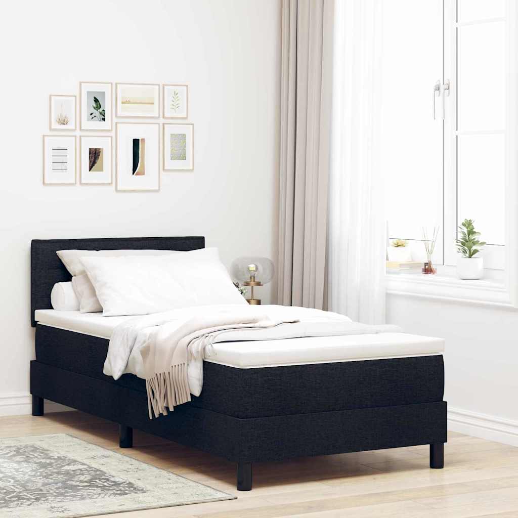 Boxspring Bed Met Matras Met Hoofdeinde Stof Zwart