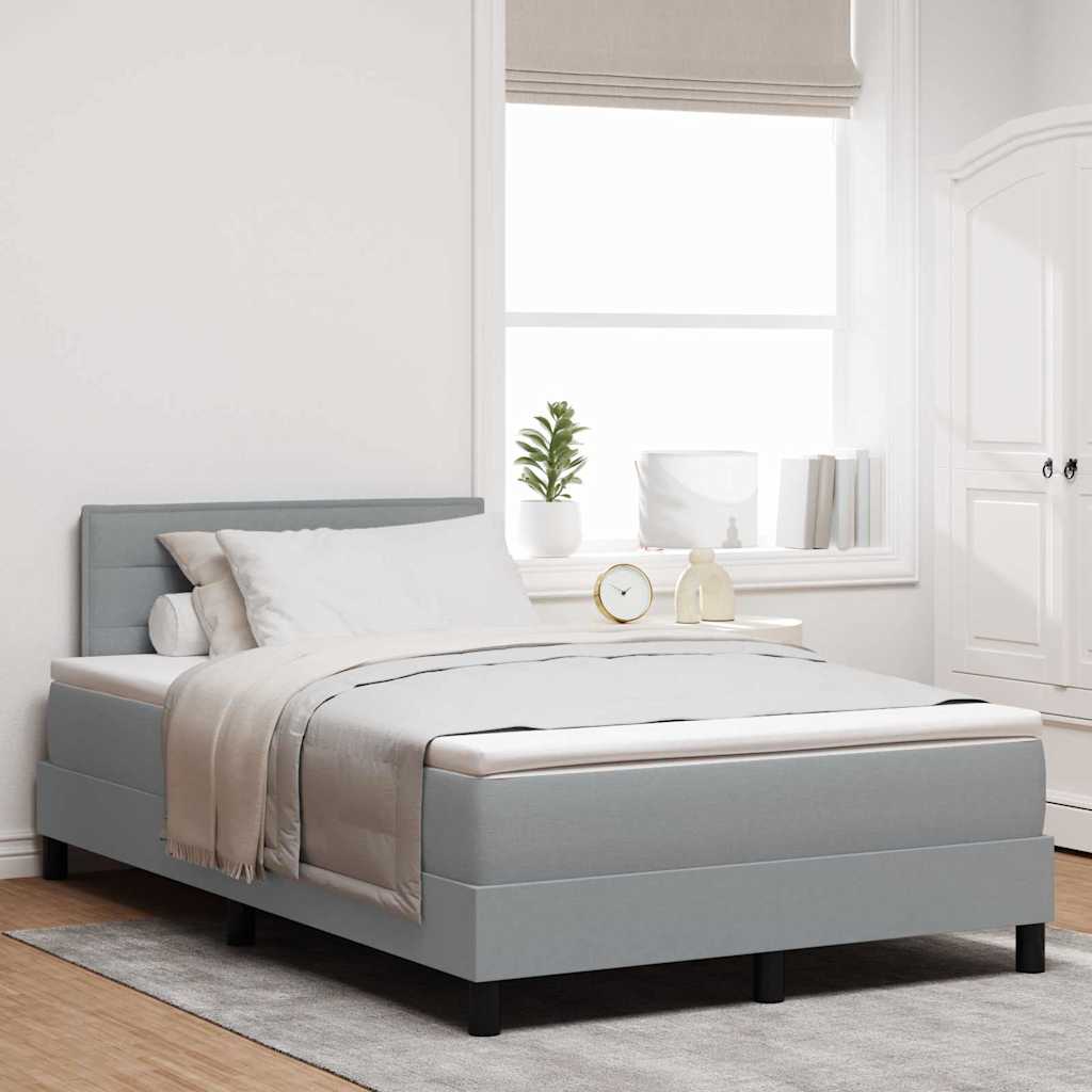 Boxspring Bed Met Matras Stof Lichtgrijs
