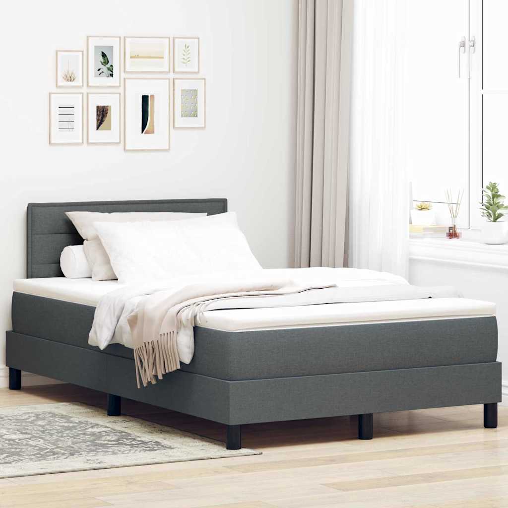 Boxspring Bed Met Matras Stof Donkergrijs