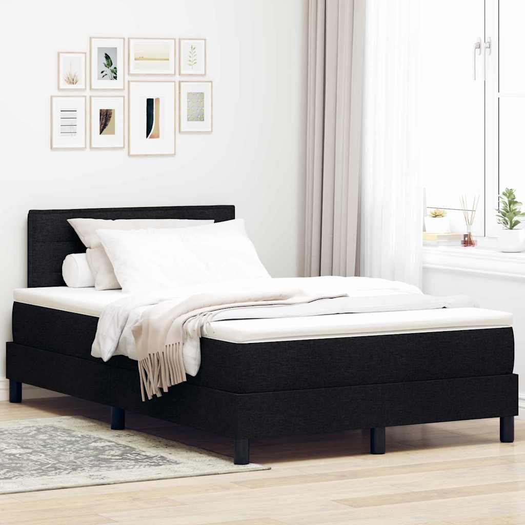 Boxspring Bed Met Matras Met Hoofdeinde Stof Zwart
