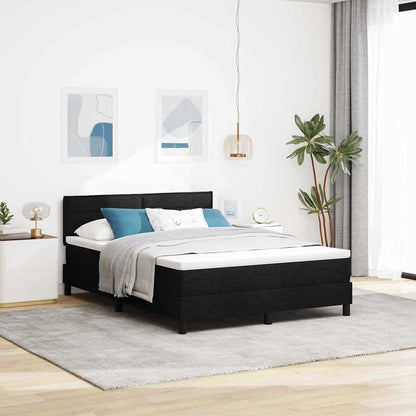 Boxspring Bed Met Matras Met Hoofdeinde Stof Zwart