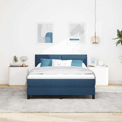 Boxspring Bed Met Matras Met Hoofdeinde Stof Blauw