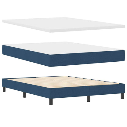 Boxspring Bed Met Matras Met Hoofdeinde Stof Blauw