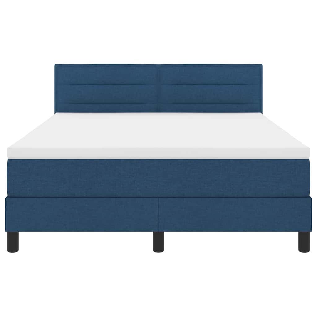 Boxspring Bed Met Matras Met Hoofdeinde Stof Blauw