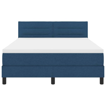 Boxspring Bed Met Matras Met Hoofdeinde Stof Blauw