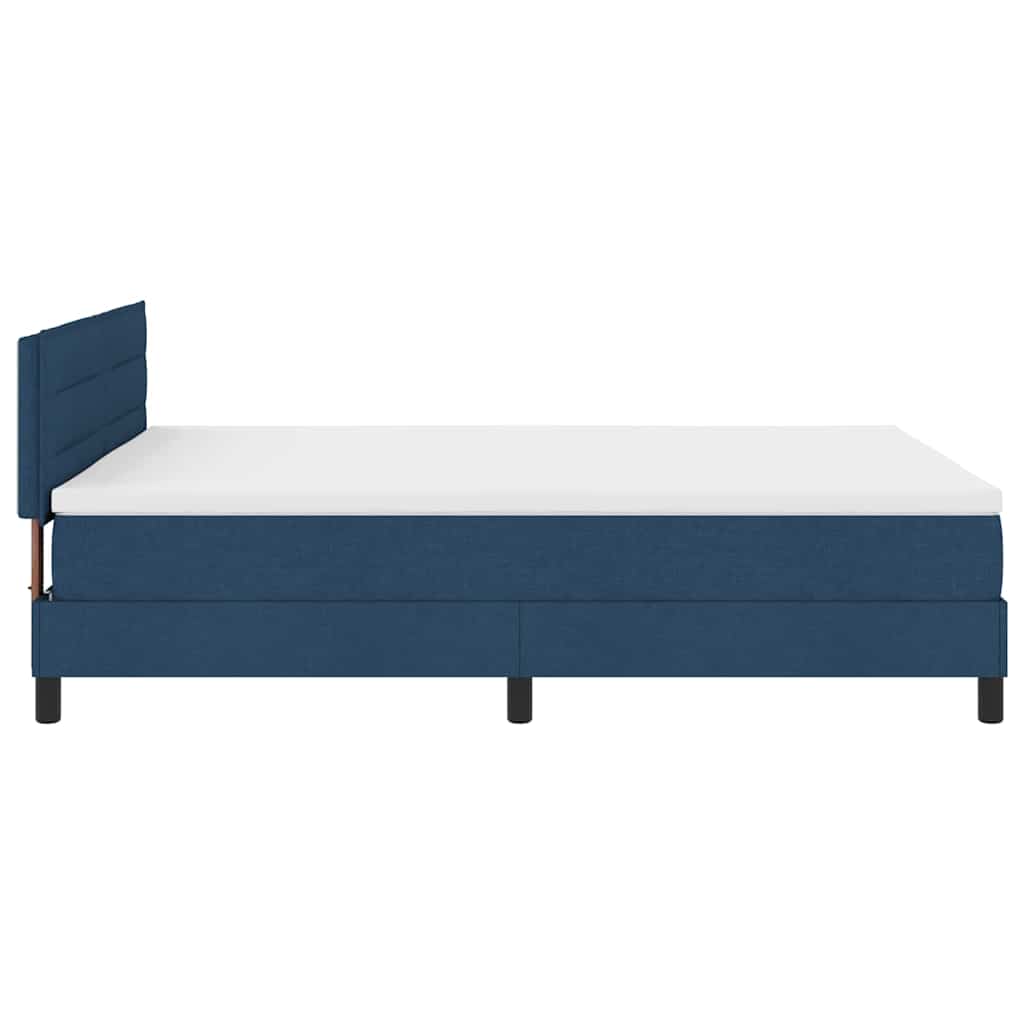 Boxspring Bed Met Matras Met Hoofdeinde Stof Blauw