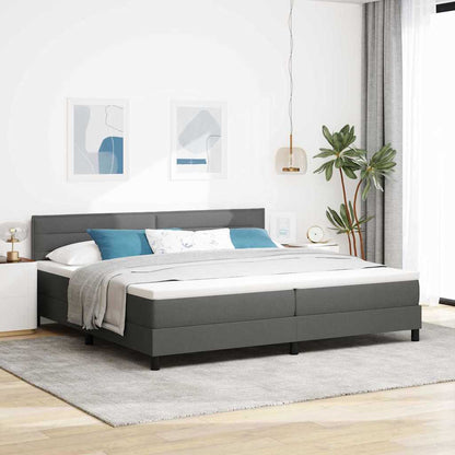 Boxspring Bed Met Matras Stof Donkergrijs