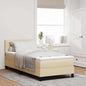 Boxspring Bed Met Matras Met Hoofdeinde Stof Crème