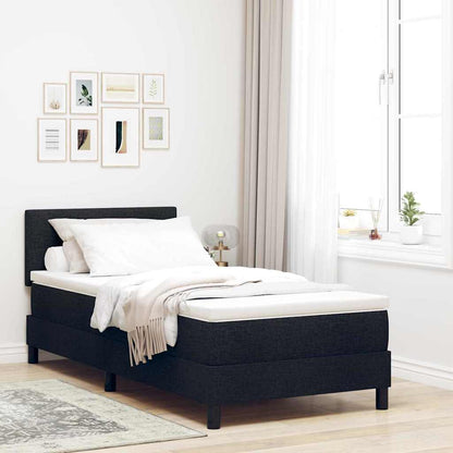 Boxspring Bed Met Matras Met Hoofdeinde Stof Zwart