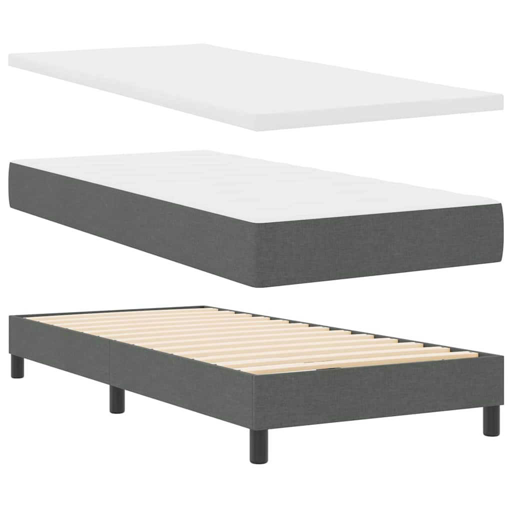 Boxspring Bed Met Matras Stof Donkergrijs