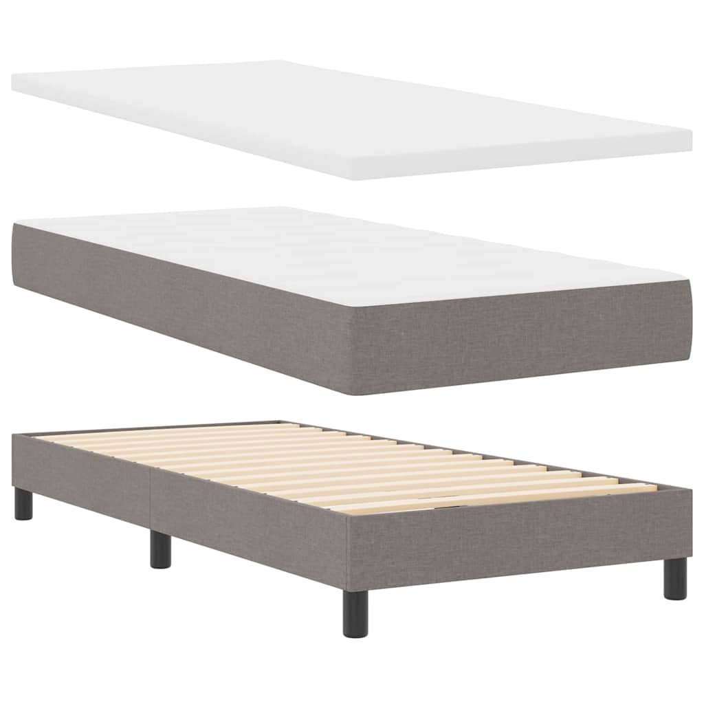 Boxspring Bed Met Matras Met Hoofdeinde Stof Taupe