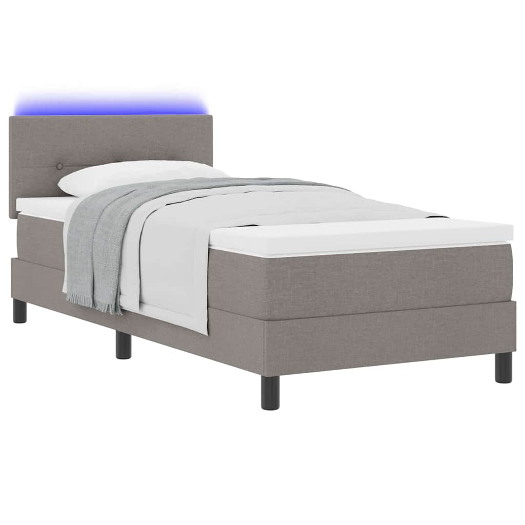 Boxspring Bed Met Matras Met Hoofdeinde Stof Taupe